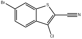 Benzo[b]thiophene-2-carbonitrile, 6-bromo-3-chloro- 结构式