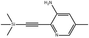3-Pyridinamine, 5-methyl-2-[2-(trimethylsilyl)ethynyl]- 结构式