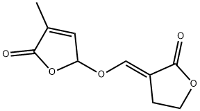 2(3H)-Furanone, 3-[[(2,5-dihydro-4-methyl-5-oxo-2-furanyl)oxy]methylene]dihydro-, (3E)- 结构式
