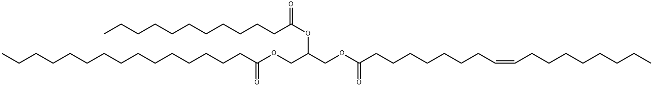 9-Octadecenoic acid (9Z)-, 2-[(1-oxododecyl)oxy]-3-[(1-oxohexadecyl)oxy]propyl ester 结构式