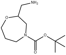 2-(氨甲基)-1,4-氧氮杂环庚烷-4-羧酸叔丁酯 结构式