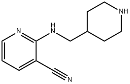 3-Pyridinecarbonitrile, 2-[(4-piperidinylmethyl)amino]- 结构式