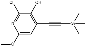 3-Pyridinol, 2-chloro-6-methoxy-4-[2-(trimethylsilyl)ethynyl]- 结构式