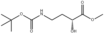 (R)-4-((叔丁氧羰基)氨基)-2-羟基丁酸甲酯 结构式