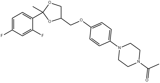 1-[4-[4-[[(2R,4S)-2-(2,4-difluorophenyl)-2-methyl-1,3-dioxolan-4-yl]methoxy]phenyl]piperazin-1-yl]ethanone 结构式