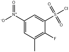 2-氟-3-甲基-5-硝基苯-1-磺酰氯 结构式