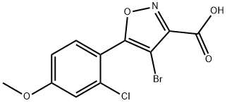 4-溴-5-(2-氯-4-甲氧基苯基)异噁唑-3-羧酸 结构式
