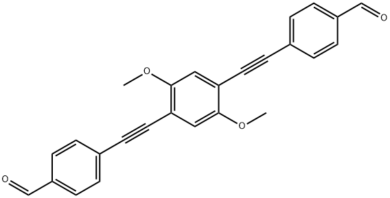 [Benzaldehyde, 4,4'-[(2,5-dimethoxy-1,4-phenylene)di-2,1-ethynediyl]bis-] 结构式