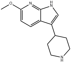 1H-Pyrrolo[2,3-b]pyridine, 6-methoxy-3-(4-piperidinyl)- 结构式