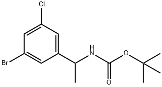 (1S)-N-Boc-1-(3-Bromo-5-chlorophenyl)ethanamine 结构式