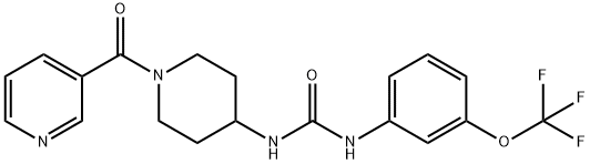 1-(1-Nicotinoylpiperidin-4-yl)-3-(3-(trifluoromethoxy)phenyl)urea 结构式