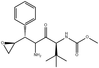 Carbamic acid, N-[(1S)-2,2-dimethyl-1-[[[(1S)-1-(2R)-2-oxiranyl-2-phenylethyl]amino]carbonyl]propyl]-, methyl ester 结构式