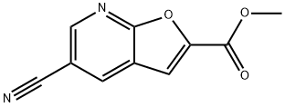 Furo[2,3-b]pyridine-2-carboxylic acid, 5-cyano-, methyl ester 结构式