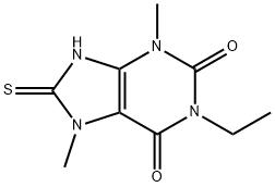 1-乙基-3,7-二甲基-8-硫代-8,9-二氢-1H-嘌呤-2,6(3H,7H)-二酮 结构式