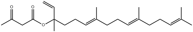 Butanoic acid, 3-oxo-, (4E,8E)-1-ethenyl-1,5,9,13-tetramethyl-4,8,12-tetradecatrien-1-yl ester 结构式