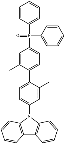 (4′-(9H-CARBAZOL-9-YL)-2,2′-DIMETHYL-[1,1′-BIPHENYL]-4-YL)DIPHENYLPHOSPHINE OXIDE 结构式