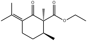 Cyclohexanecarboxylic acid, 1,6-dimethyl-3-(1-methylethylidene)-2-oxo-, ethyl ester, (1S,6S)- 结构式