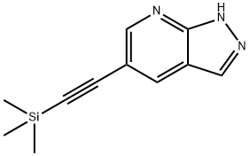 1H-Pyrazolo[3,4-b]pyridine, 5-[2-(trimethylsilyl)ethynyl]- 结构式