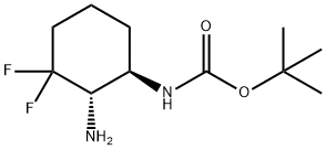Carbamic acid, N-[(1R,2S)-2-amino-3,3-difluorocyclohexyl]-, 1,1-dimethylethyl ester 结构式