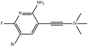 5-溴-6-氟-3-((三甲硅基)乙炔基)吡啶-2-胺 结构式