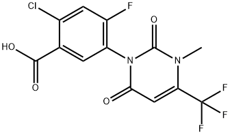 2-Chloro-4-fluoro-5-[3-methyl-2,6-dioxo-4-(trifluoromethyl)pyrimidin-1-yl]benzoic Acid 结构式