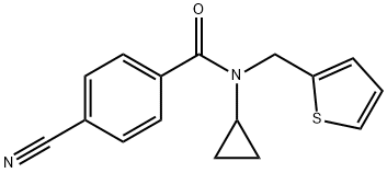 4-氰基-N-环丙基-N-(噻吩-2-基甲基)苯甲酰胺 结构式