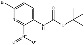 (6-溴-2-硝基吡啶-3-基)氨基甲酸叔丁酯 结构式