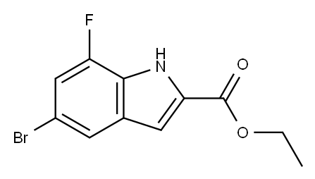 1H-Indole-2-carboxylic acid, 5-bromo-7-fluoro-, ethyl ester 结构式