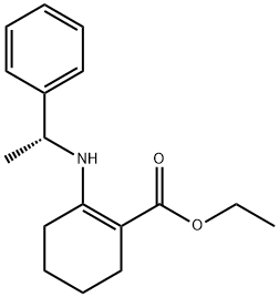 1-Cyclohexene-1-carboxylic acid, 2-[[(1R)-1-phenylethyl]amino]-, ethyl ester 结构式