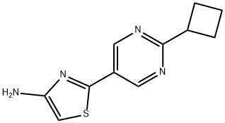 4-Amino-2-(2-cyclobutylpyrimidyl-5-yl)thiazole 结构式