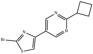 2-Bromo-4-(2-cyclobutylpyrimidyl-5-yl)thiazole 结构式