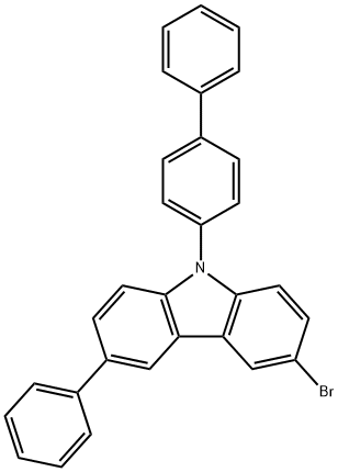 3-溴-6-苯基-9-(1,1'联苯-4-基)咔唑 结构式