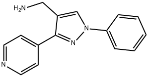 1-苯基-3-(吡啶-4-基)-1H-吡唑-4-基]甲胺 结构式