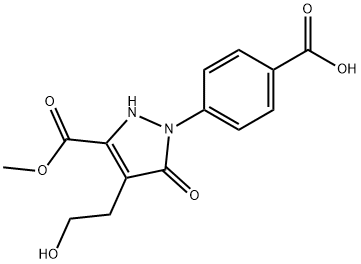 4-[4-(2-羟乙基)-3-(甲氧基羰基)-5-氧代-2,5-二氢-1H-吡唑-1-基]苯甲酸 结构式