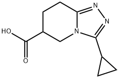 3-环丙基-5H,6H,7H,8H-[1,2,4]三唑并[4,3-A]吡啶-6-羧酸 结构式