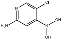 (2-氨基-5-氯吡啶-4-基)硼酸 结构式