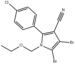 1H-Pyrrole-3-carbonitrile, 4,5-dibromo-2-(4-chlorophenyl)-1-(ethoxymethyl)- 结构式