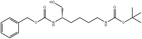 Carbamic acid, N-[(1S)-5-[[(1,1-dimethylethoxy)carbonyl]amino]-1-(hydroxymethyl)pentyl]-, phenylmethyl ester 结构式