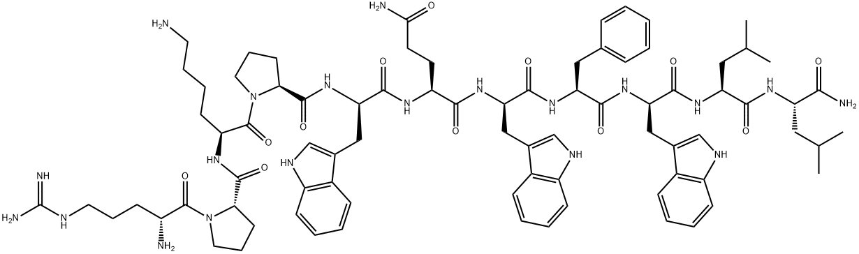 D-ARG1,D-TRP5,7,9,LEU11]-神经肽P物质 结构式
