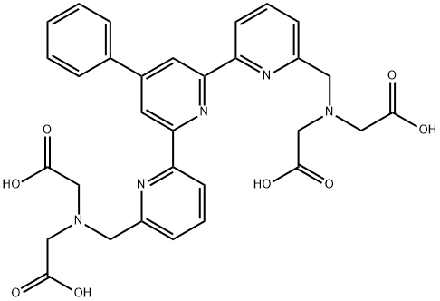 2,2',2'',2'''-((((4'-苯基-[2,2':6',2''-叔吡啶] -6,6''-二基)双(亚甲基) )双(氮杂三基)四乙酸 结构式