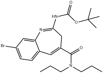 (8-溴-4-(二丙基氨基甲酰基)-3H-苯并[B]氮杂环庚烷-2-基)氨基甲酸叔丁酯 结构式