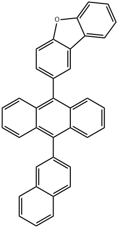 2-(10-(2-萘基)-9-蒽基)-二苯并呋喃 结构式