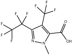 1-甲基-3-(全氟乙基)-4-(三氟甲基)-1H-吡唑-5-羧酸 结构式