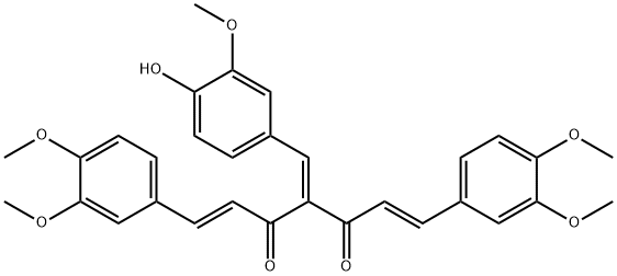 (1E,6E)-1,7-双(3,4-二甲氧基苯基)-4-(4-羟基-3-甲氧基亚苄基)庚-1,6-二烯-3,5-二酮 结构式