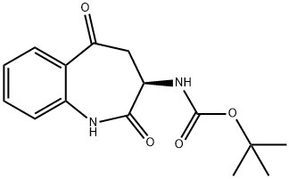 (R)-(2,5-二氧代-2,3,4,5-四氢-1H-苯并[B]氮杂卓-3-基)氨基甲酸叔丁酯 结构式
