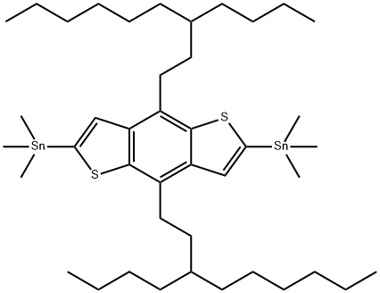 Stannane, 1,1'-[4,8-bis(3-butylnonyl)benzo[1,2-b:4,5-b']dithiophene-2,6-diyl]bis[1,1,1-trimethyl- 结构式