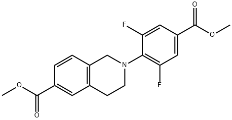 Methyl 2-(2,6-difluoro-4-methoxycarbonylphenyl)-3,4-dihydro-1H-isoquinoline-6-carboxylate 结构式