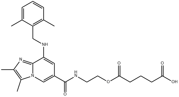 Pentanedioic acid, 1-[2-[[[8-[[(2,6-dimethylphenyl)methyl]amino]-2,3-dimethylimidazo[1,2-a]pyridin-6-yl]carbonyl]amino]ethyl] ester 结构式