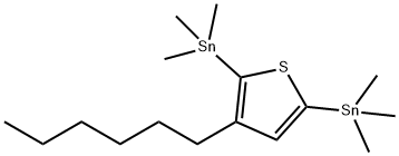 1,1'-(3-己基-2,5-噻吩二基)双[1,1,1-三甲基锡烷- 结构式