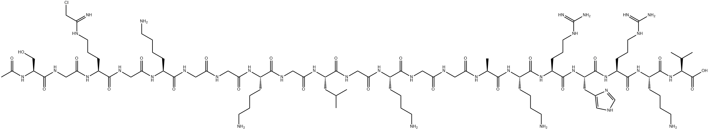 AC-SER-GLY-N5-(2-CHLORO-1-IMINOETHYL)]-ORN)-GLY-LYS-GLY-GLY-LYS-GLY-LEU-GLY-LYS-GLY-GLY-ALA-LYS-ARG-HIS-ARG-LYS-VAL 结构式